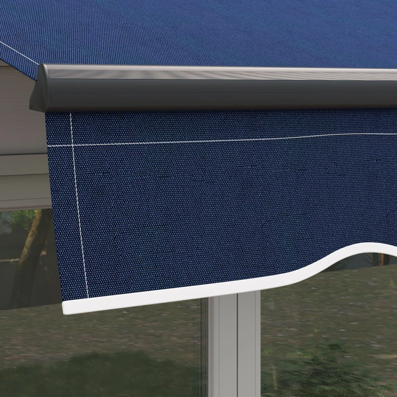 Outsunny 8' x 6.5' Retractable Awning, 280gsm UV Resistant Sunshade Shelter for Deck, Balcony, Yard, Blue