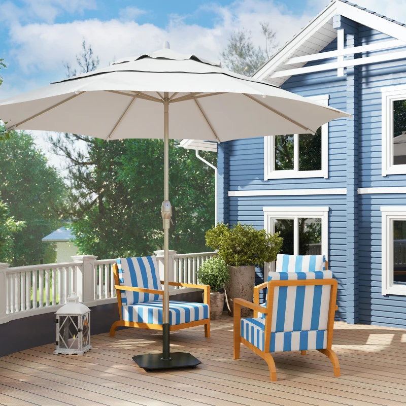 Outsunny Square Patio Umbrella Base, 41 lbs Metal Umbrella Stand Base with Adjustable Foot Pads, Heavy Duty Patio Umbrella Holder for 1.3"/1.5"/1.9" Umbrella Poles for Outdoor, Lawn, Poolside, Black