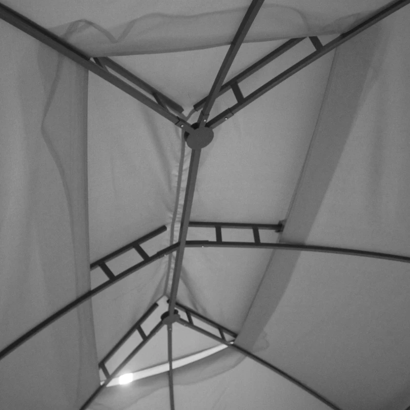 Outsunny 10' x 13' Outdoor Gazebo Patio Gazebo Canopy, Double Vented Roof, Steel Frame, Curtain Sidewalls, Sun Shade Shelter for Garden, Lawn, Backyard, Deck, Gray