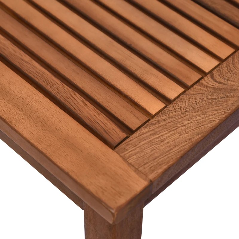 Outsunny 3 Piece Outdoor Side Nesting Table Patio Set with Acacia Wood Build & Multi-Functional Design