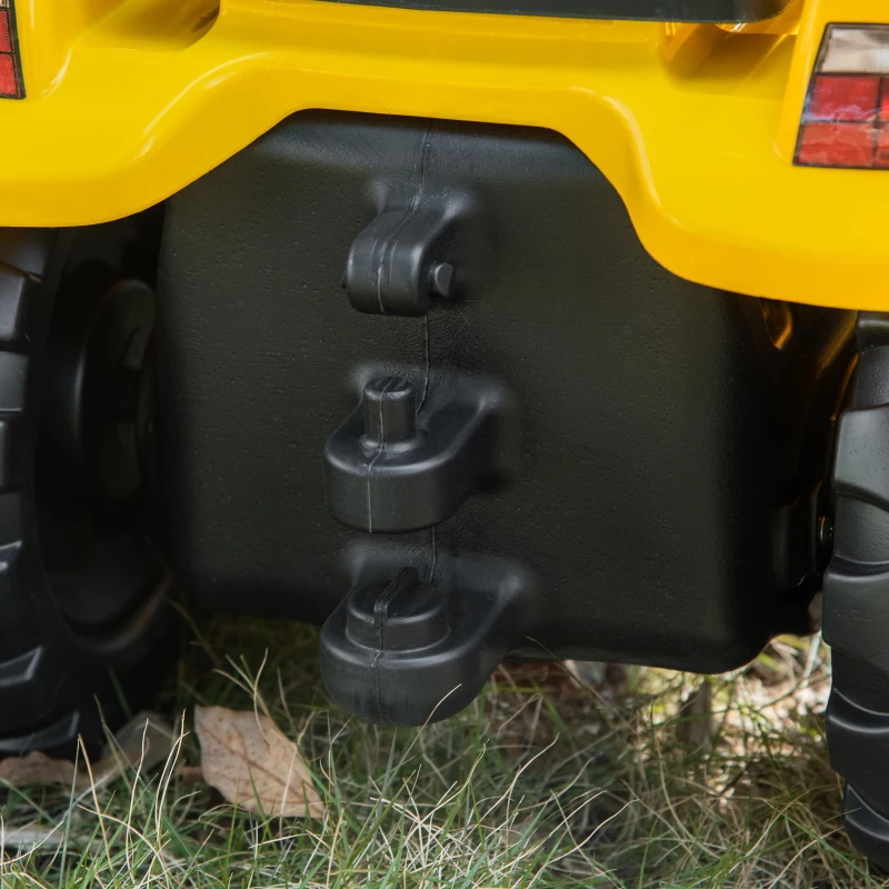 Aosom Kids No Power Ride-On Excavator with Manual Control Bucket, Yellow