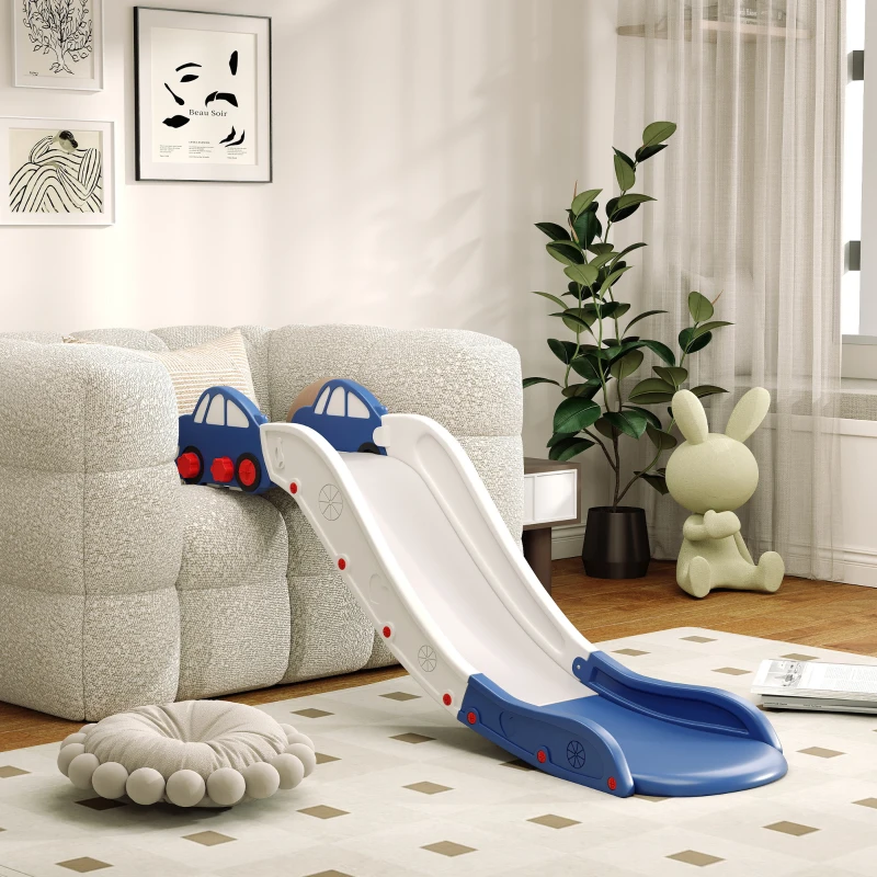 Qaba Extra Length Toddler Slide for Bed, Sofa, Easy to Assemble, Blue