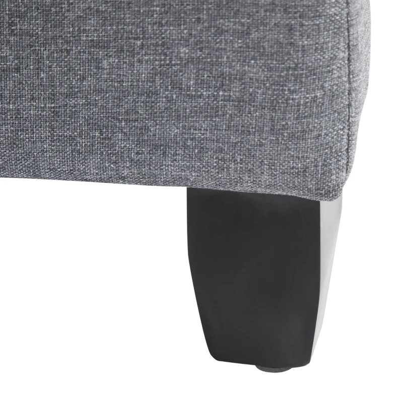HOMCOM Half Moon Storage Ottoman, Upholstered Button Tufted Storage Bench with Lift Lid and Wood Legs, for Living Room, Entryway, Gray