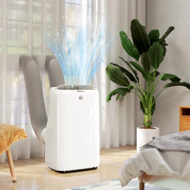 HOMCOM 14000 BTU Portable Air Conditioner, Inverter & Dual Hose AC Unit w/ Cool, Dehumidifier, Fan, for 700 Sq. ft, Window Kit