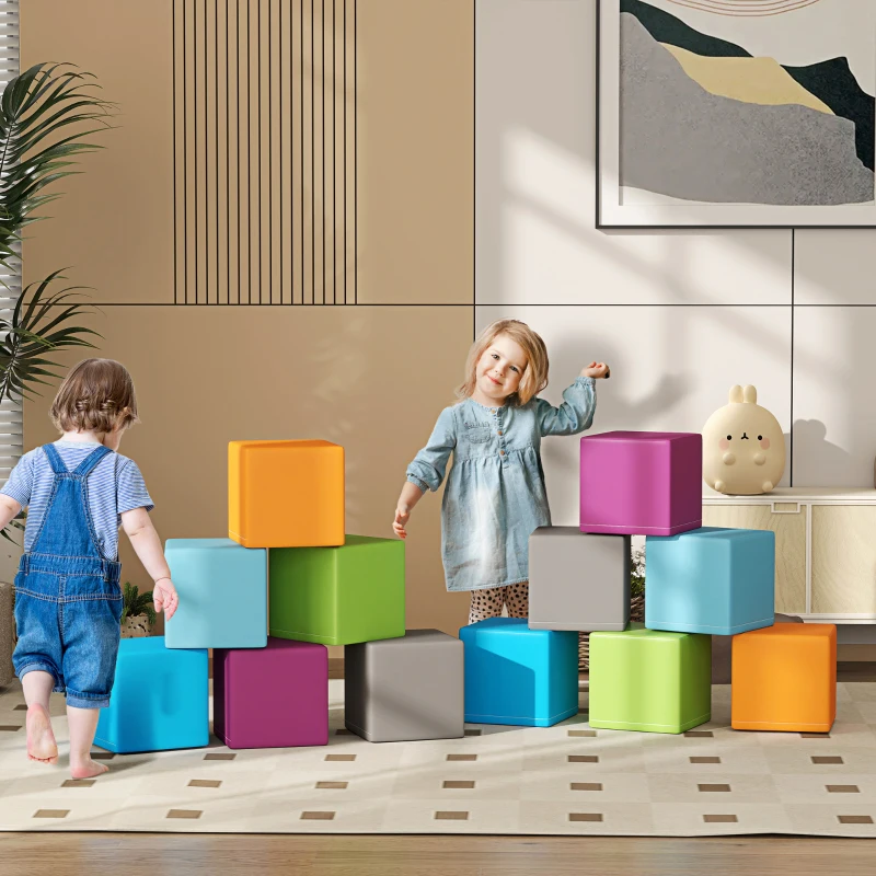 Soozier 12 Piece Soft Play Blocks Soft Foam Toy for Toddler, Contemporary