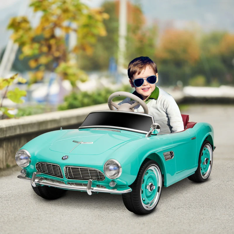 Aosom Licensed BMW 12V Kid Electric Ride On Car with Easy Transport, Green
