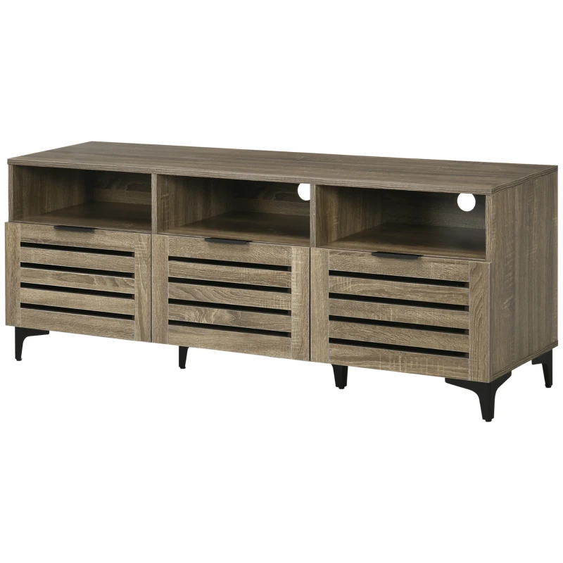 HOMCOM TV Stand for 65 Inch TV, Entertainment Center with Drawer, Doors, and Storage Shelves, TV Cabinet for Living Room, Bedroom, Gray