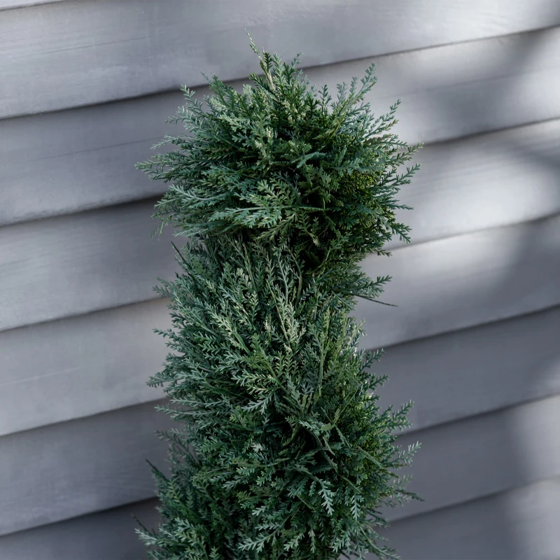 Outsunny 3FT Topiary Artificial Faux Cedar Tree Spiral Fake Plant, Pre-potted & Features High-Quality Detailed Look for Indoor or