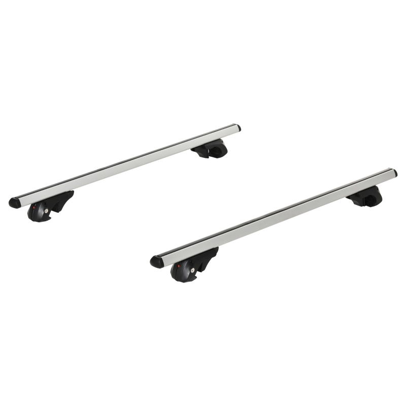 HOMCOM 2pc Roof Rack Car Roof Top Lockable Aluminum Cross Bars Adjustable Baggage Luggage Carrier, Silver (53")
