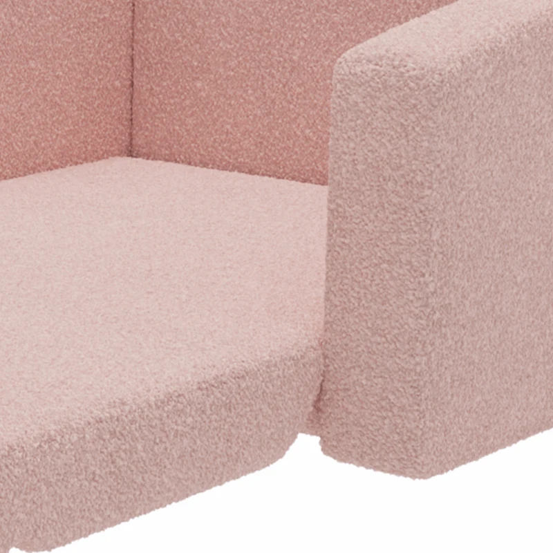 Qaba 2 in 1 Kids Fold Out Chair Convertible Sofa to Lounger w/ Washable Cover for Boys and Girls, Pink