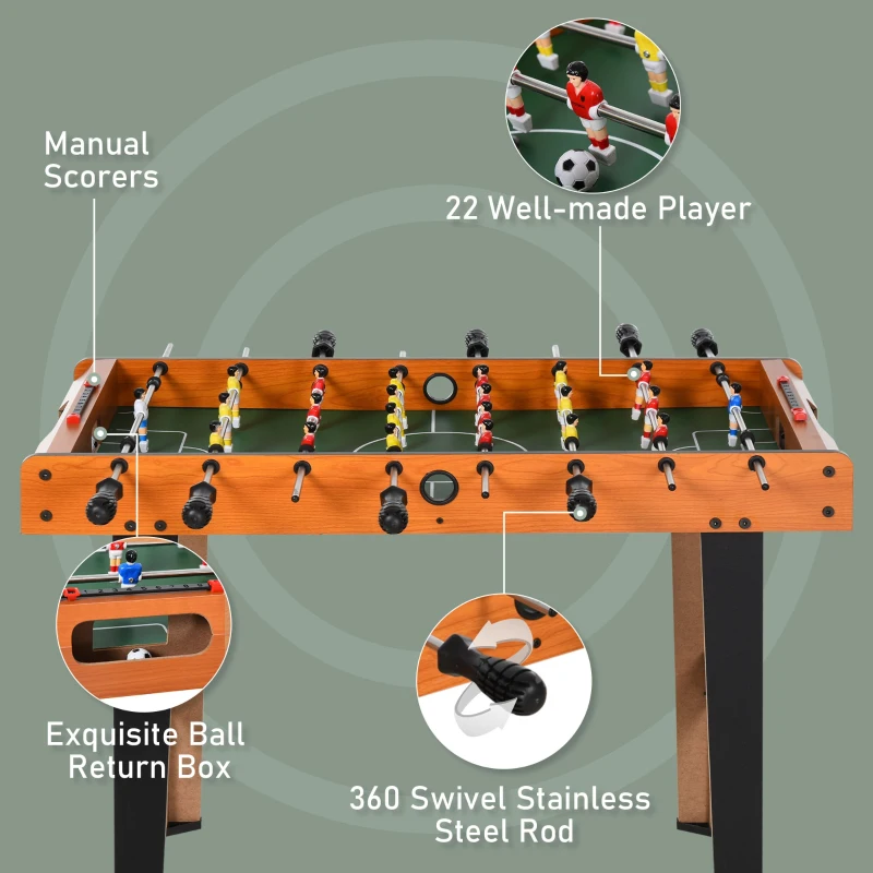 Soozier 33" Foosball Table, Mini Soccer Game, for Game Room, Basement, Rec Room, 8 Rods, 2 Balls for 4 Players