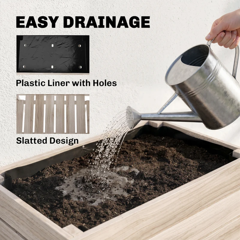 Outsunny 4PCS Wooden Raised Garden Beds Kits Elevated Planter for Outdoor Plants Flowers Vegetables, Raised Garden Boxes