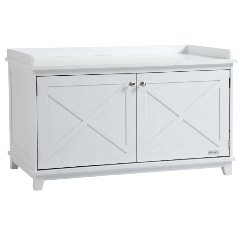 PawHut Cat Litter Box Furniture with Large Hidden Storage
