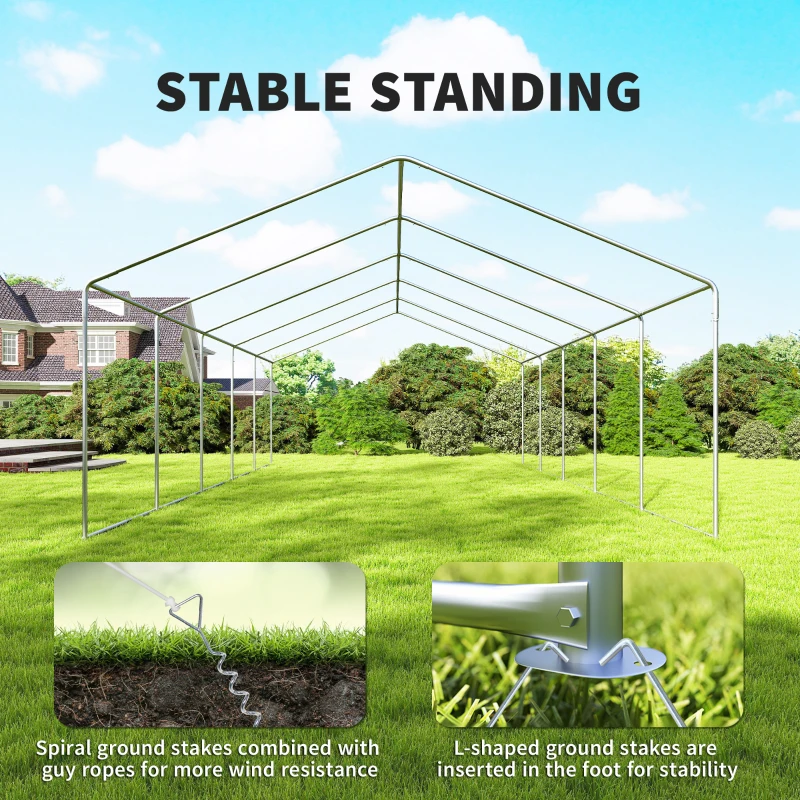 Outsunny 16'x32' Heavy Duty Large Party Tent & Carport with Removable Sidewalls, Portable Garage Canopy Tent, White