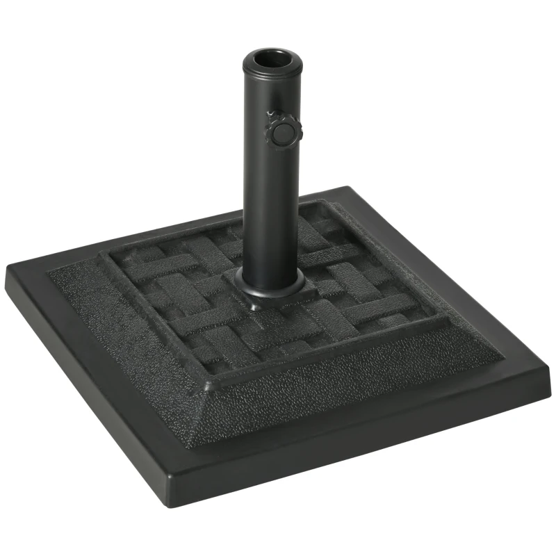Outsunny 26 lb Heavy Duty Patio Umbrella Base, Square Resin Market Umbrella Stand for Outdoor, Garden, Backyard, Black
