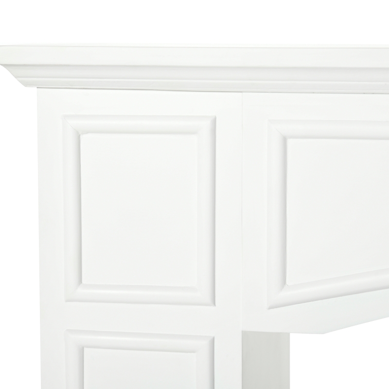 HOMCOM Modern Fireplace Mantel, Surround Mantel for Fireplace with Decorative Pattern Interior Width 29", White