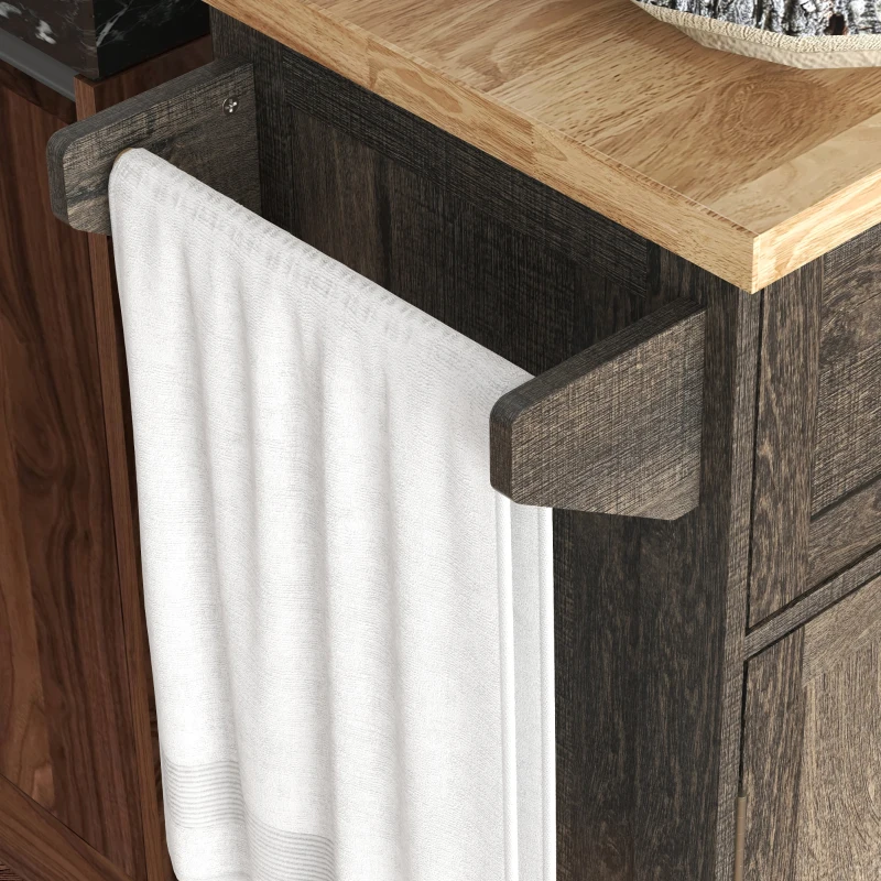 HOMCOM Triple-Cabinet Rolling Kitchen Island on Wheels, Kitchen Cart with Storage Shelf Adjustment, Rolling Utility Cart