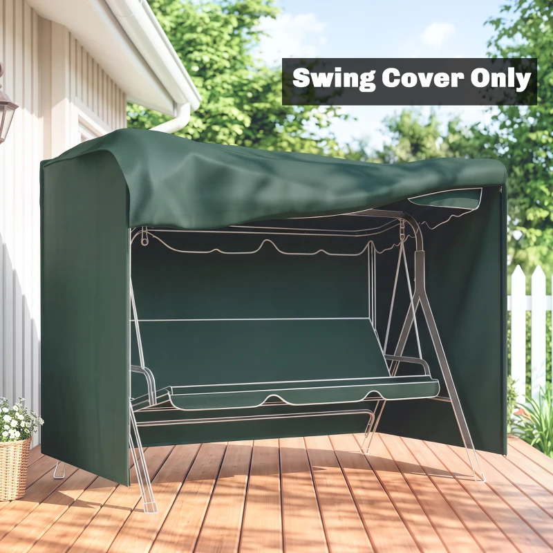 Outsunny Outdoor Patio Hammock Porch Swing Cover with UV, Water, & Dust Fighting Material, 81" x 49" x 65", Dark Green