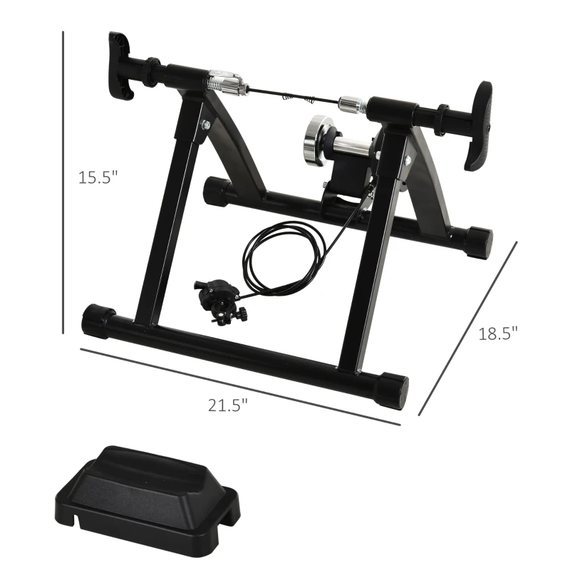 Soozier Magnetic Bike Trainer Stand Steel Bicycle Indoor Riding Stationary Fit for 26-28IN, 700C Wheels, Black