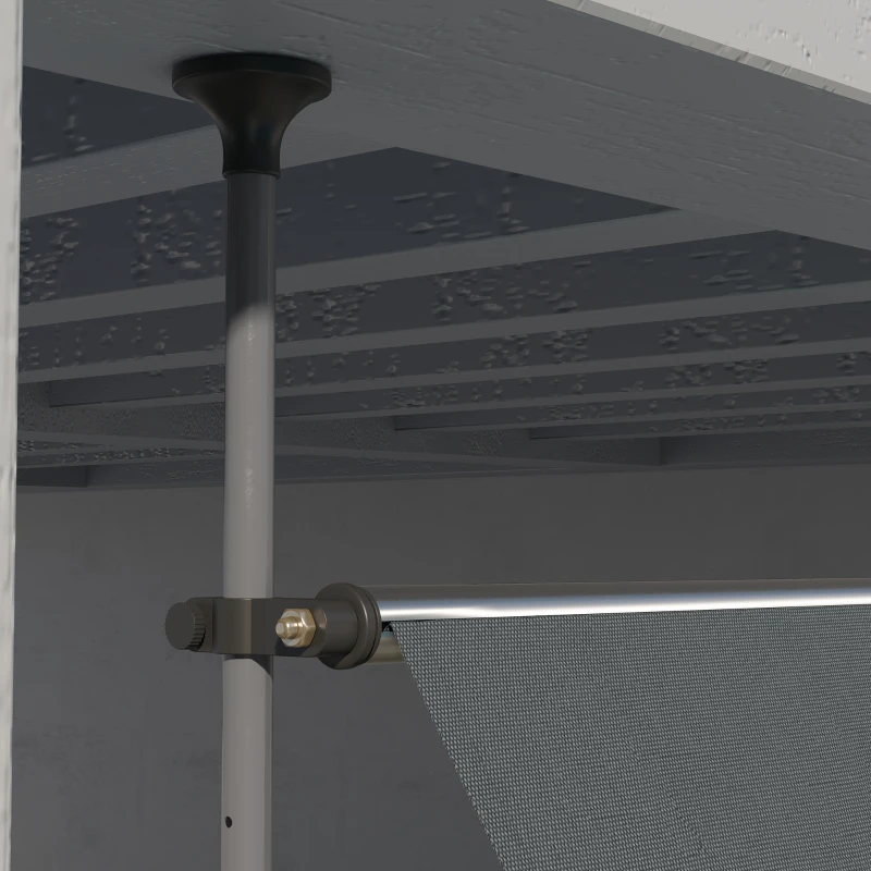 Outsunny 11.5' x 4' Manual Retractable Awning, Non-Screw Patio Awning, UV Resistant for Window or Door, Dark Gray
