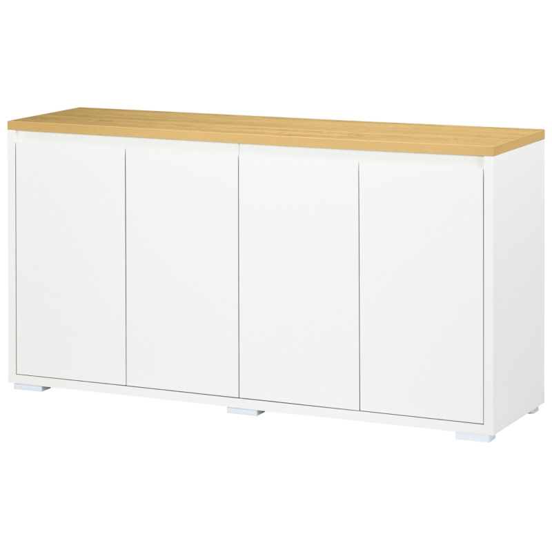 HOMCOM Sideboard Cabinet, Buffet Table with 2 Double Doors and Adjustable Shelves for Living Room, Entryway, White
