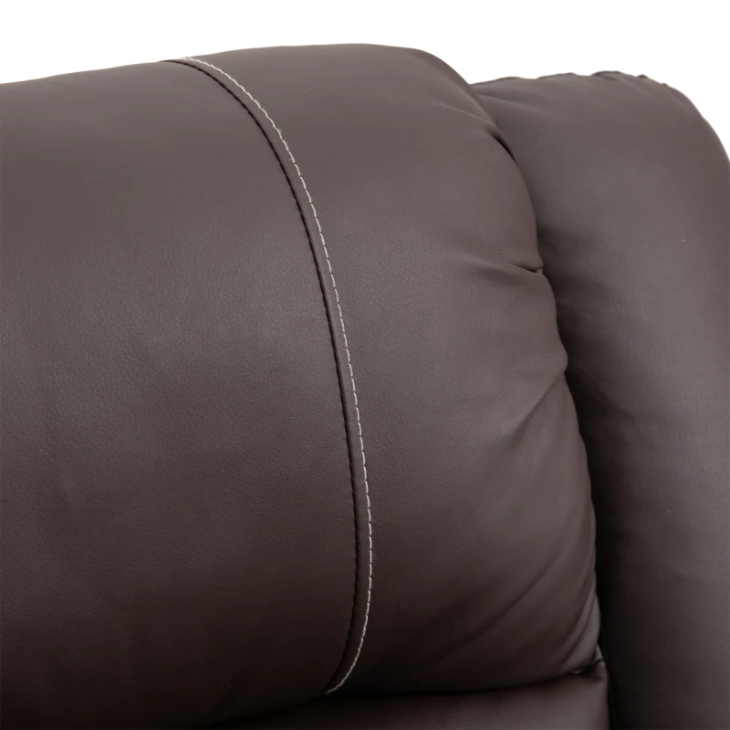 HOMCOM Vibrating Massage PU Leather Recliner Chair with Footrest, Remote Control, and 8 Massaging Points, Brown