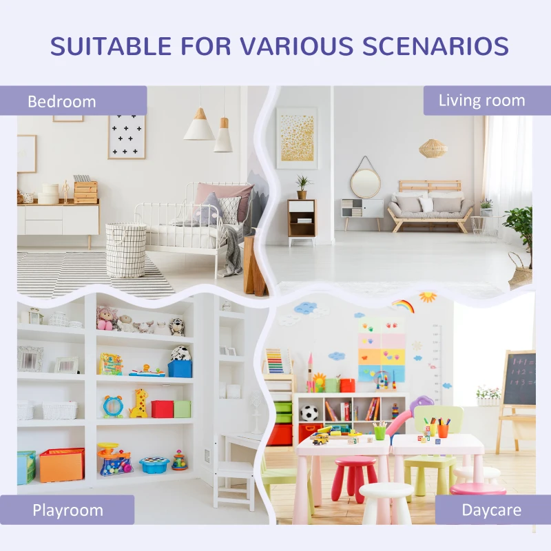 HOMCOM 6-Cubby Kids Bookcase with Reading Nook and Cushion, Multi-Purpose Storage Organizer for Bedroom, Living Room, Grey