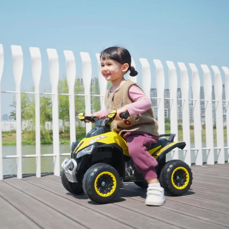 Aosom NO Power Kids Ride On Push Car, w/ Music, Lights for 1.5-3, Yellow
