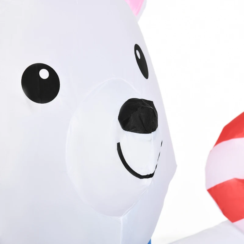 Outsunny 5ft Christmas Inflatables Outdoor Decorations Blessed Polar Bear and Penguins in the Cup