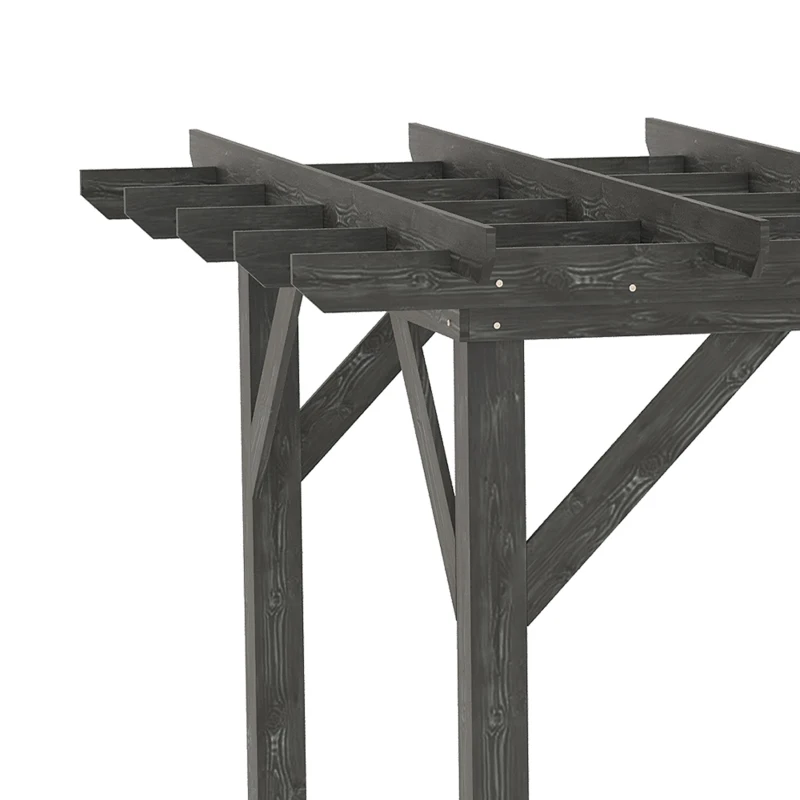 Outsunny 10' x 10' Patio Pergola, Weather-Resistant Cedar Wood, Backyard Cover for Porch Party, Grape Garden, Vineyard, Ivy Vine, or Climbing Plants, Black
