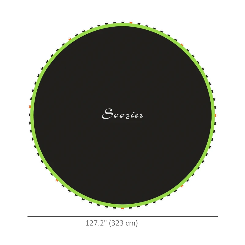 Soozier Trampoline Mat Replacement with Spring Pull Tool and 72 V-Hooks, Fits 12ft Trampoline, Using 5.5" Springs, Green