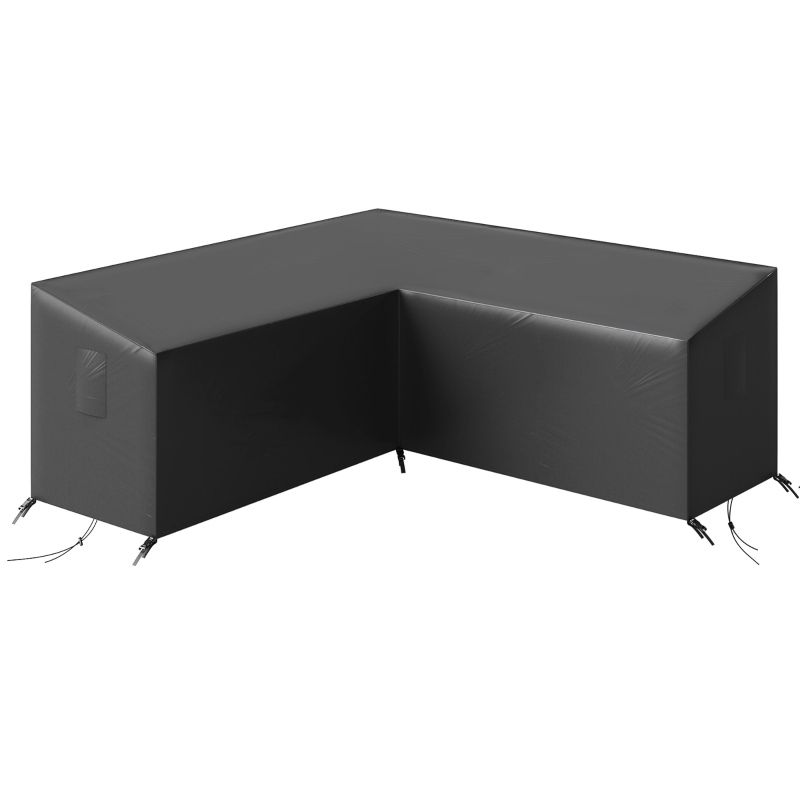 Outsunny V-Shaped Patio Furniture Cover, Waterproof Outdoor V-Shaped Sectional Sofa Cover with Air Vent, 85" x 85", Black