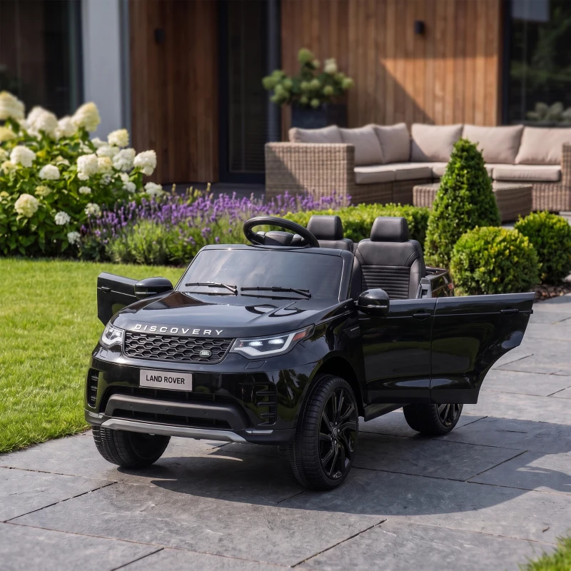 Qaba 12V Electric Car for Kids, Licensed Land Rover Ride on Car with Parent Remote, Soft Start, 4 Wheel Suspension, Black