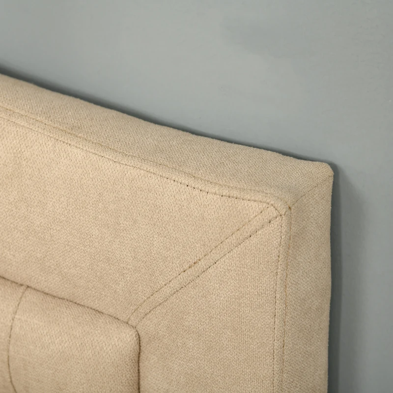 HOMCOM Upholstered Headboard, Button Tufted Bedhead Board, Home Bedroom Decoration for Full-Sized Beds, Beige