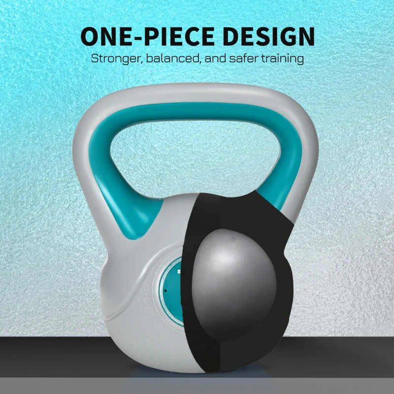 Soozier 22 lb Soft Kettlebell, Sand Filled Weight with Grip Handle, Solid Kettlebell Weight for Full Body Workout, Light Blue
