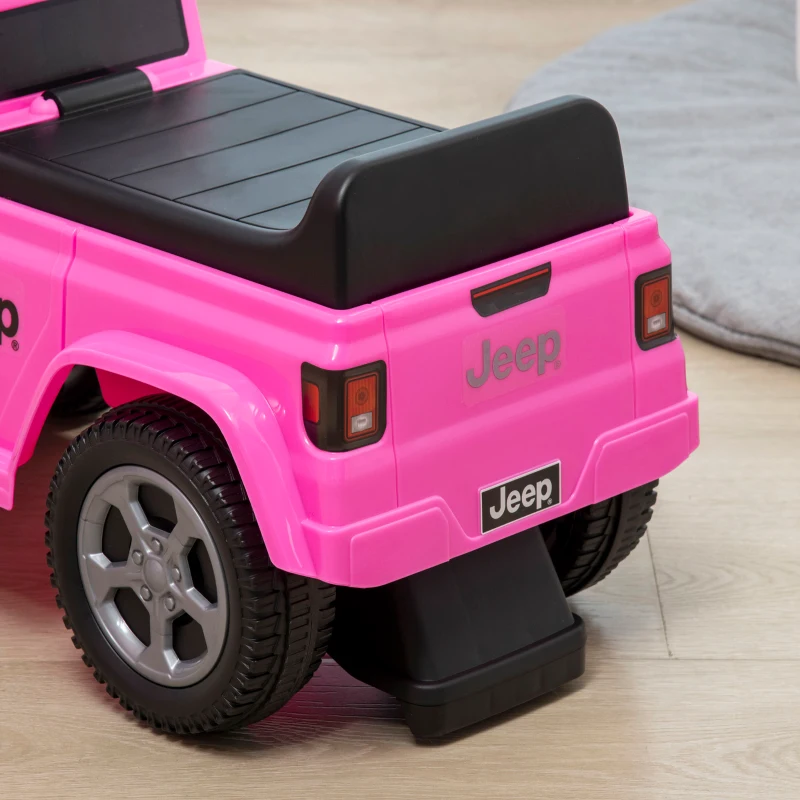 Aosom Kids Ride on Push Car, with Engine Sounds & Under-Seat Storage, Foot-to-Floor Ride on Sliding Car with Horn, Pink