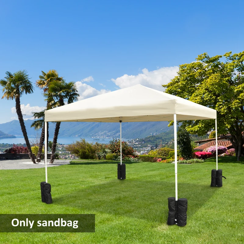 Outsunny 33lbs Canopy Weights Bags for Stability, Sandbag Anchor for Gazebo, Pop Up Tent Canopy, Canopies, Set of 4 - Black