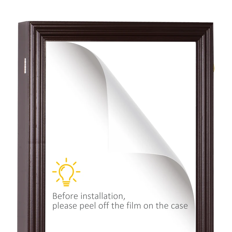 HOMCOM 32" x 24" UV-Resistant Sports Jersey Frame Display Case, Brown