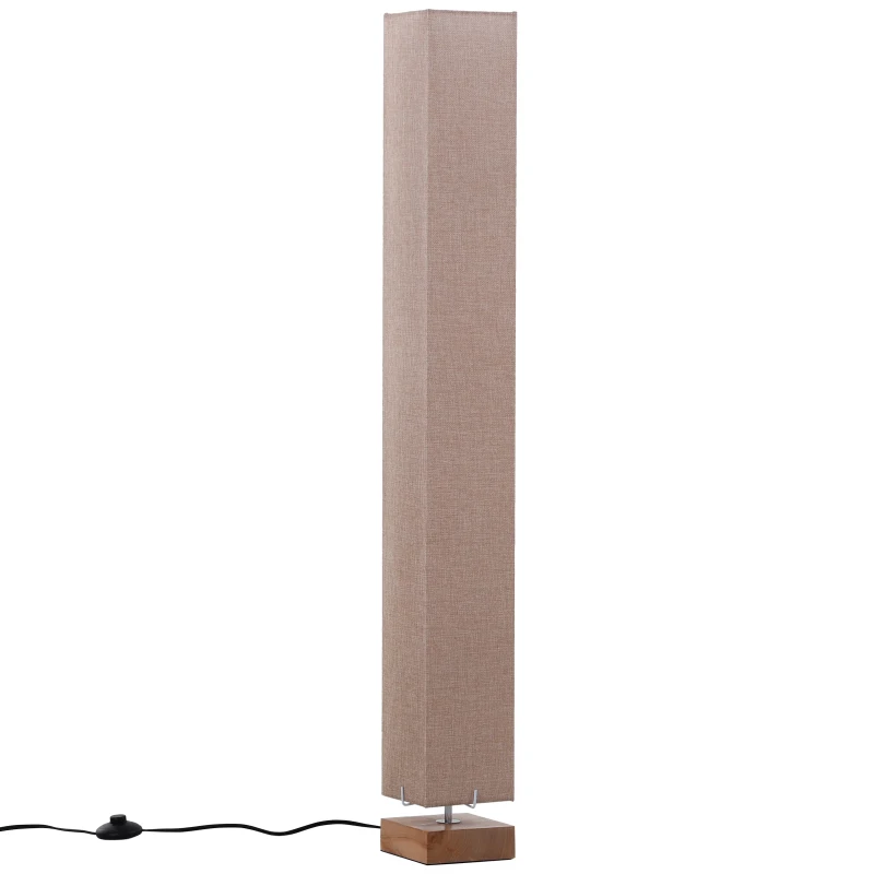 HOMCOM Modern Free Standing Rectangle Floor Lamp, 47 Inches Tall with Linen Shade for Living Room and Bedroom, Beige