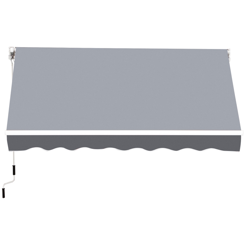 Outsunny 8' x 7' Retractable Awning, Patio Awnings, Sunshade Shelter with 280 g/m² UV & Water-Resistant Fabric and Aluminum Frame for Deck, Balcony, Yard, Grey