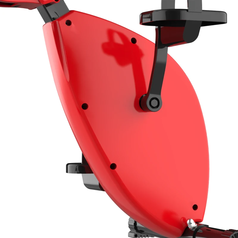 Soozier Foldable Upright Training X-Bike With Magnetic Resistance, Exercise Cycling Bicycle for Cardio, Aerobic Exercise, Red