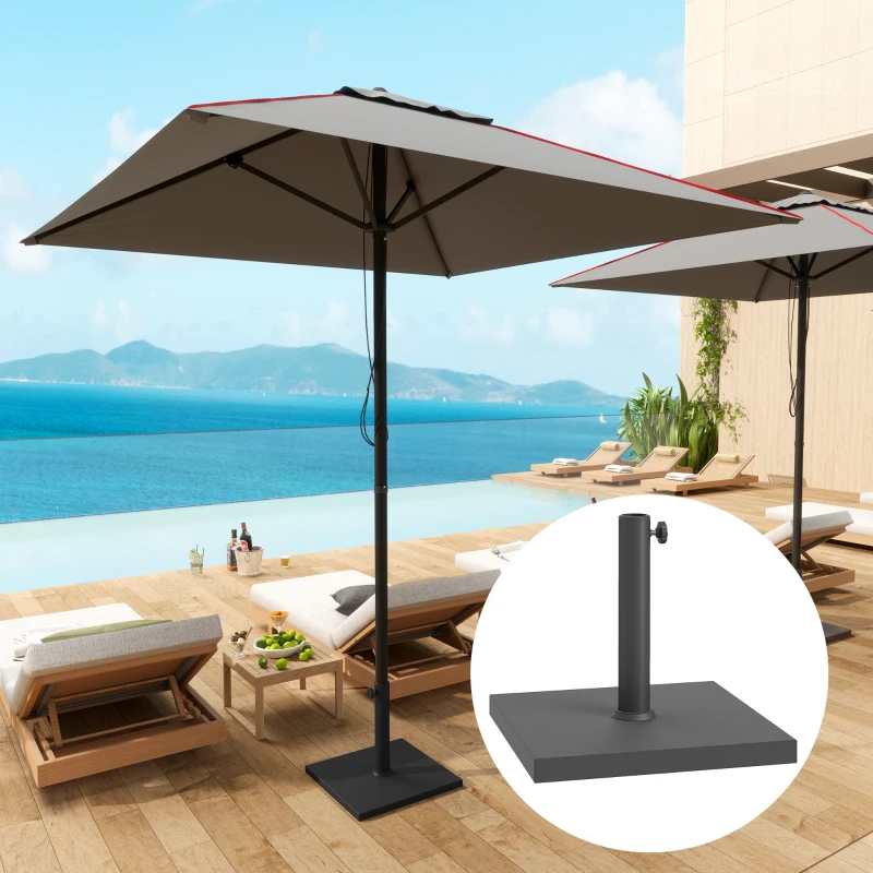 Outsunny Patio Umbrella Base, 40 lbs Concrete Heavy Duty Umbrella Base, Outdoor Umbrella Stand Patio Umbrella Holder, Black
