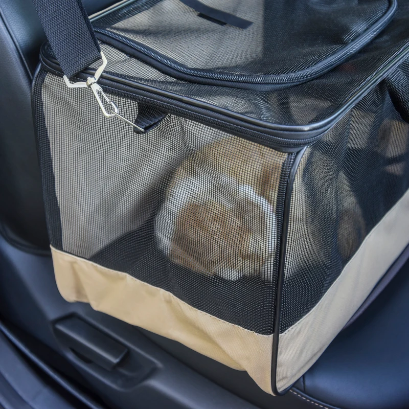 PawHut D00-064 Folding Pet Car Seat Dog Cat Carrier