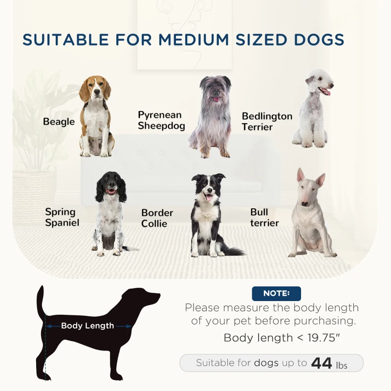 PawHut Raised Dog Sofa, Elevated Pet Sofa for Small Medium Dogs, Gray