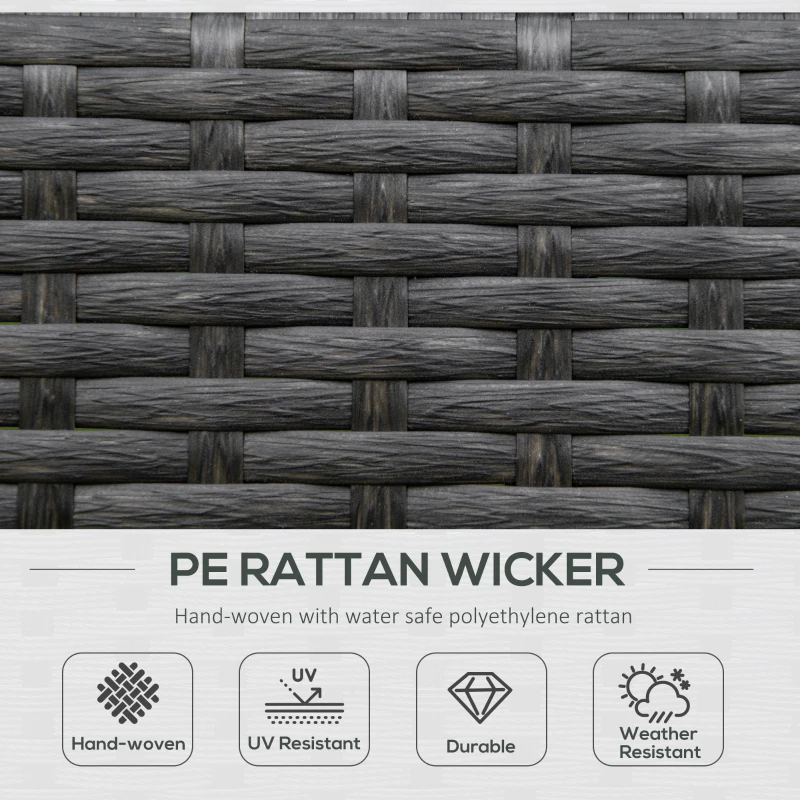 Outsunny 2 Piece Outdoor Wicker Rocking Chairs Rattan Porch Rockers with Cushions, Aluminum Frame for Garden, Patio, Gray