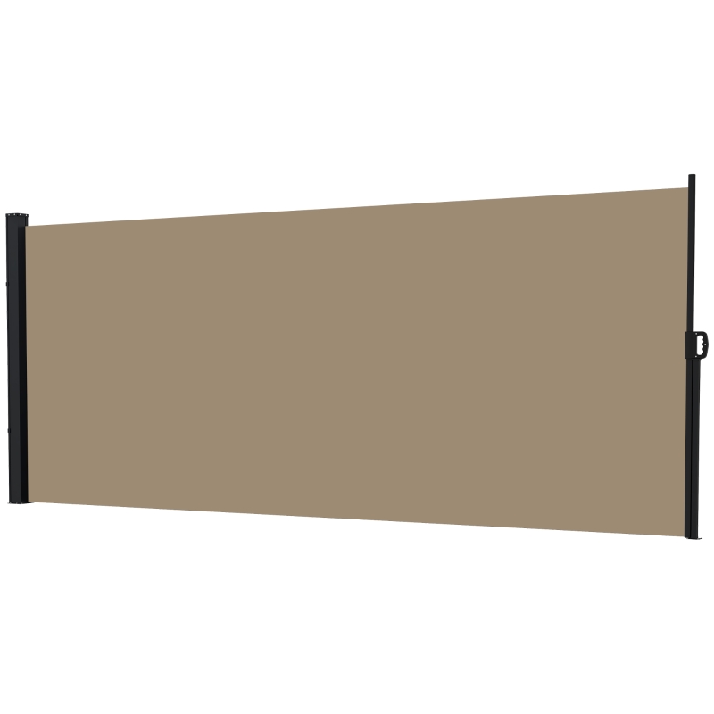 Outsunny 13' x 6' Retractable Side Awning, Outdoor Privacy Screen for Garden, Hot Tub, Balcony, Terrace, Pool, Khaki