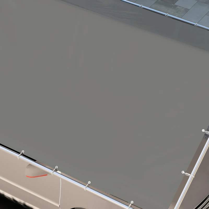 Outsunny 10 x 20ft Carport Roof, UV Resistant Canopy Replacement Cover with Ball Bungee Cords, Dark Gray