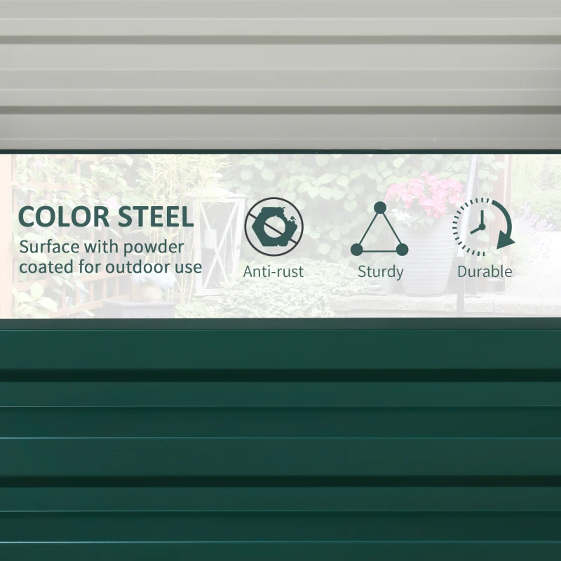 Outsunny 2' x 2' x 1' 2-Piece Raised Garden Bed Box with Steel Frame for Vegetables, Flowers, & Herbs, Green