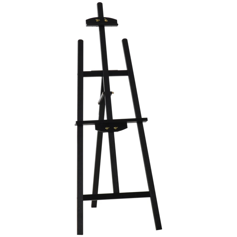 HOMCOM A-Frame Easel of Maximum Height 53", Holds Canvases Up to 43", Painting Studio Art Easel that Tilts up to 90° Degrees for Adults, Beginners, Students, Black