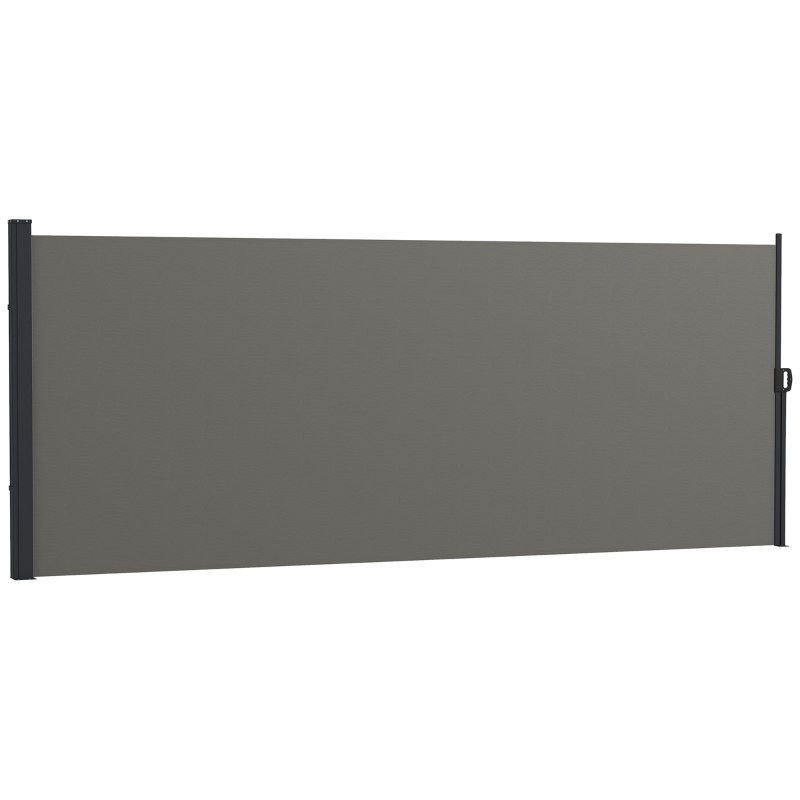 Outsunny 13' x 5' Retractable Side Awning, Outdoor Privacy Screen for Garden, Hot Tub, Balcony, Terrace, Pool, Dark Grey